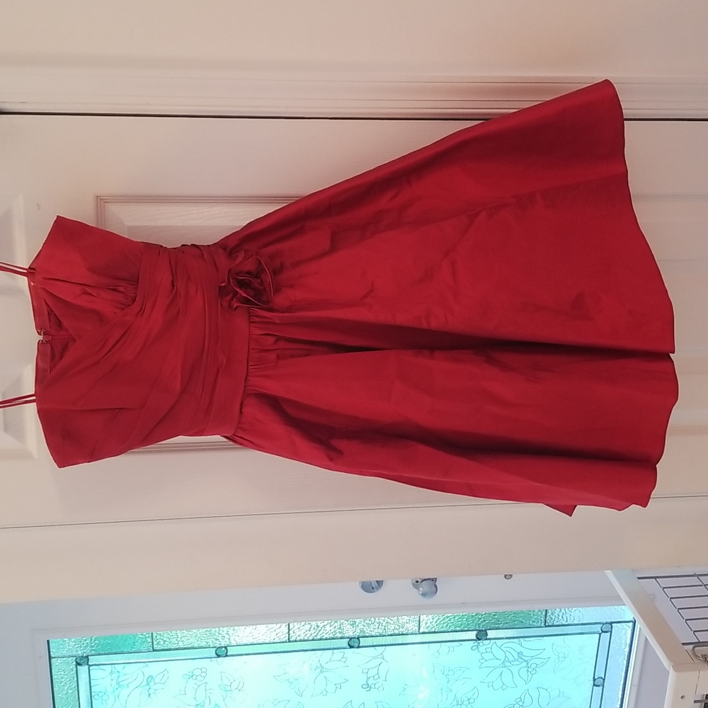 JS Collections Red Strapless Cocktail Dress